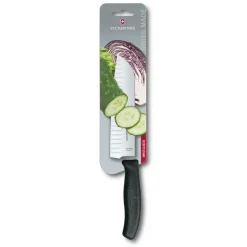 Santokumesser 17cm schwarz Kullenschliff