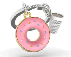Schlüsselanhänger ""Delicious Donuts"", rosa/weiß"