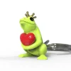 Schlüsselanhänger Frosch, grün mit roten Herz