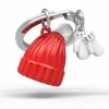 Schlüsselanhänger Hat & Gloves, rot & weiß