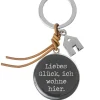 Schlüsselanhänger Haus „Liebes Glück", 9,5x4cm