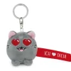 Schlüsselanhänger Katze - Ich herz dich! 5 cm