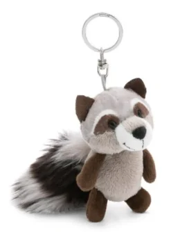 Schlüsselanhänger Waschbär Lenno 10cm GREEN