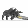 Schlüsselanhänger Bull with Ring schwarz/gold matt