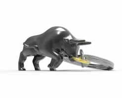 Schlüsselanhänger Bull with Ring schwarz/gold matt