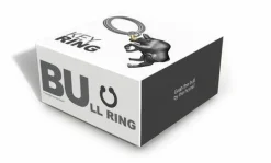 Schlüsselanhänger Bull with Ring schwarz/gold matt