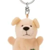 Schlüsselanhänger - Hund beige mit Kleeblatt 5 cm