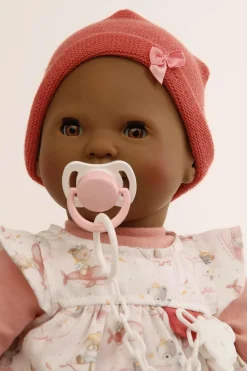 Schnullerbaby schwarz Lenchen 37 cm Malhaar, braun