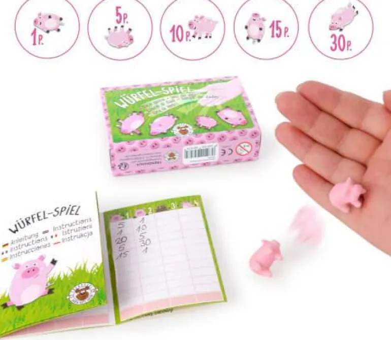 Schweinchen - Würfelspiel 5er-Set