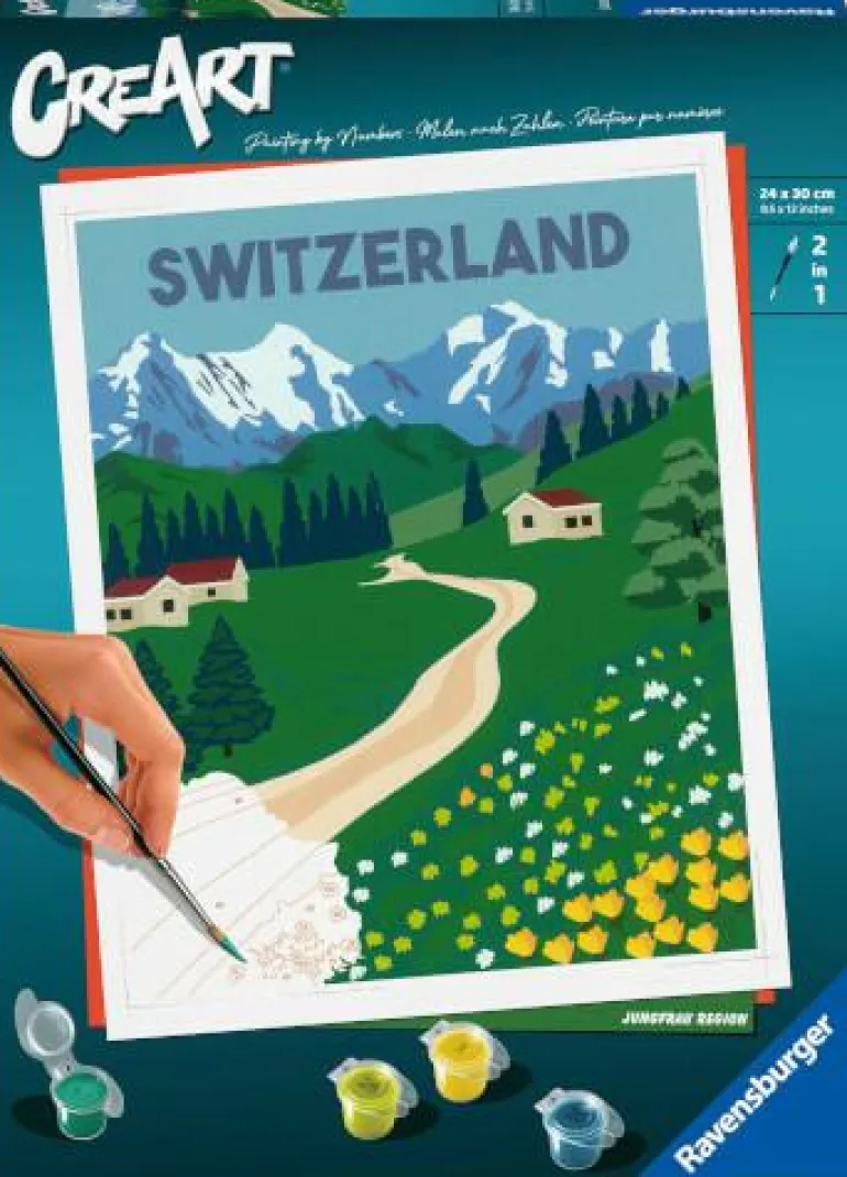 Schweiz: Jungfrau Region - Malen nach Zahlen