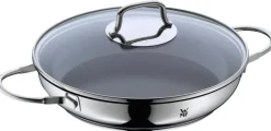 Servierpfanne mit Glasdeckel, beschichtet