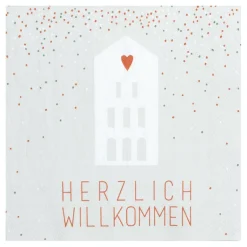 Serviette „Herzlich Willkommen", 33x33cm
