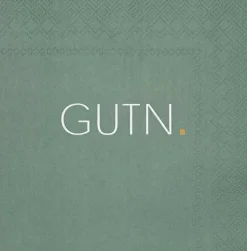 Serviette „Gutn", grün, 33x33cm