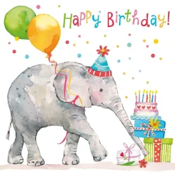 Servietten 33x33cm Birthday Elephant