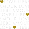 Servietten 33x33cm Love Letters pearl