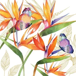 Servietten 33x33cm Parrot Flower