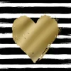 Servietten 33x33cm Heart & Stripes black/gold