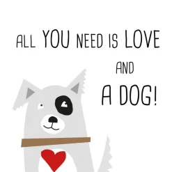 Servietten 33x33cm Love and Dog