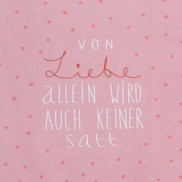 Serviette„Von Liebe allein wird auch keiner satt",
