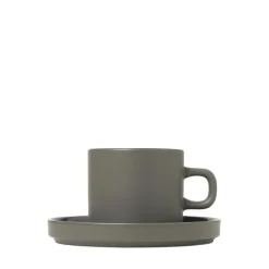 Set 2 Kaffeetassen -PILAR- Pewter, 200 ml