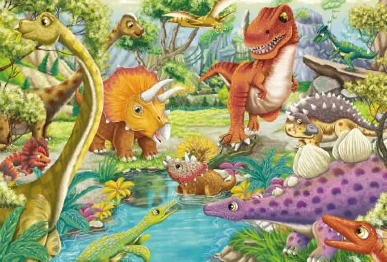 Spaß mit den Dinosauriern - Puzzle 3x24 Teile