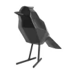 Statue bird small polyresin matt black