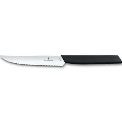 Steakmesser Wellenschl.12cm schwarz Swiss Modern