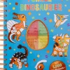 Stickerbilder nach Zahlen. Funkel-Dinosaurier