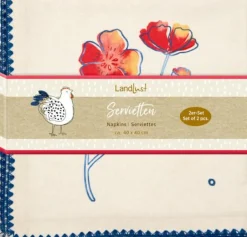 Stoff-Servietten Blume 2er Set - LandLust