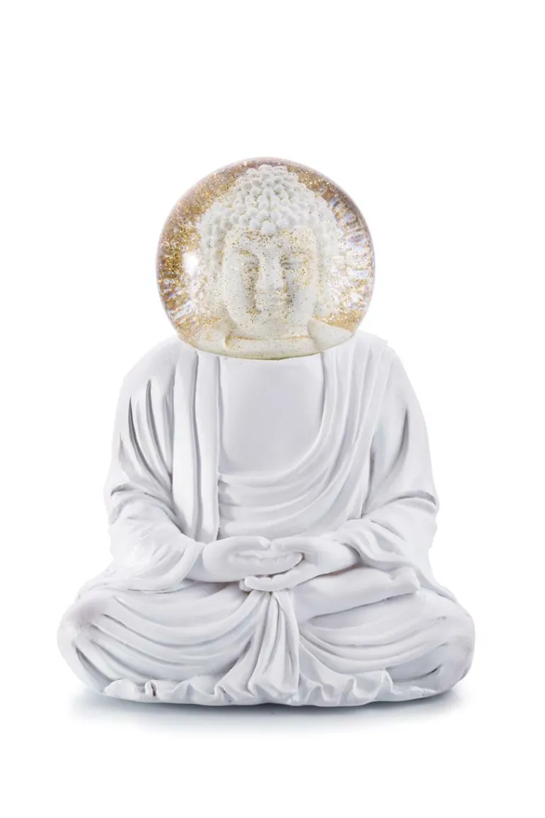 Summerglobe The Buddha Glitzerkugel weiß 15cm