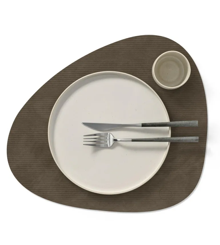 Table Mat Curve L Corduroy Caviar