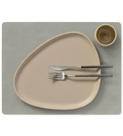 Table Mat Square L Corduroy Light Grey