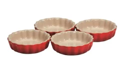 Tarteform 4er-Set Kirschrot
