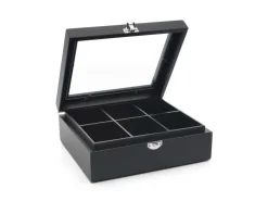 Teedose 6 Fächer schwarz