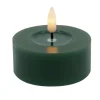 Teelicht LED 2er Set Echtwachs winter green smooth
