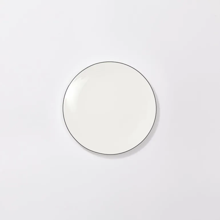 Teller flach 21 cm Simplicity Grau Fine Bone China