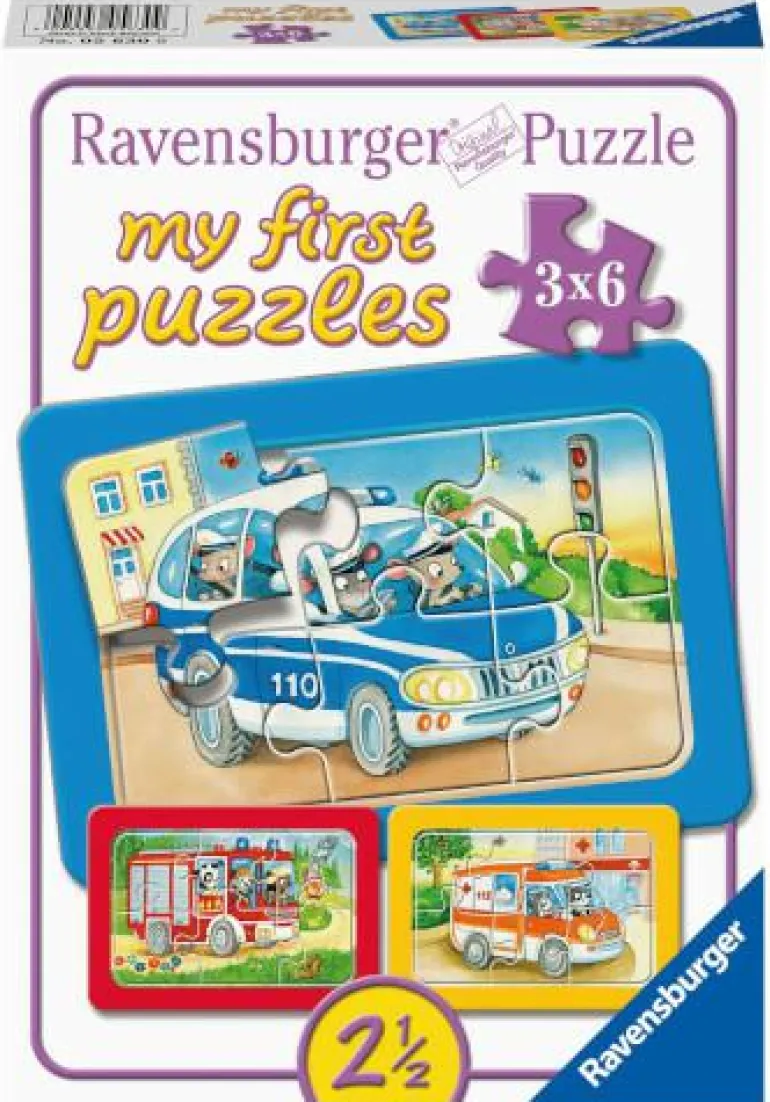 Tiere im Einsatz - Puzzle 3x6 Teile