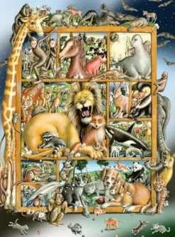 Tiere im Regal - Puzzle 100 Teile