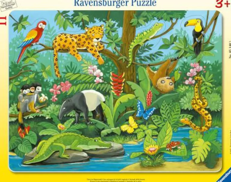 Tiere im Regenwald - Rahmenpuzzle 11 Teile