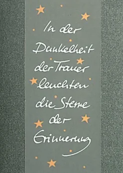 Transparent Trauerkarte „In der Dunkelheit"