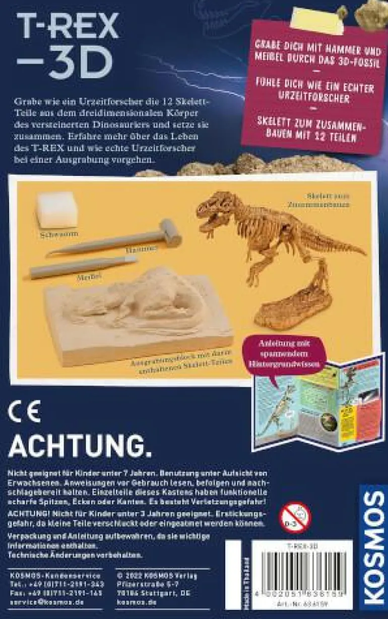 T-REX - 3D - T-REX-Skelett zum Ausgraben