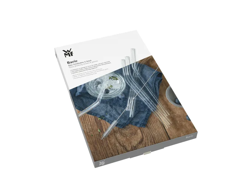 Trinkhalm-Set Baric Glas 6-teilig mit Reinigungsbü