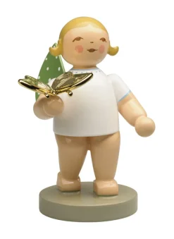 Träumer, Engel mit Schmetterling,vergoldet, Golded