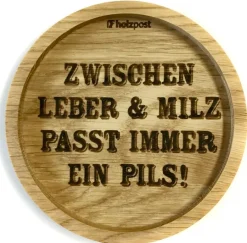 Untersetzer aus EICHE Leber & Milz