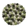 Untersetzer dicke Kugeln 21cm grün, grau,weiß
