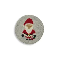 Untersetzer Santa Claus, hellgrau (Ø ca. 21 cm)