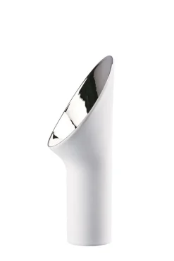 Vase, 33 cm, Fondale / Weiß matt-Platin