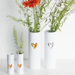 Vase „Herz", silber