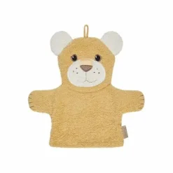 Waschhandschuh Löwe Leo Ocker