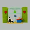 Weihnachtsfenster mit Katze